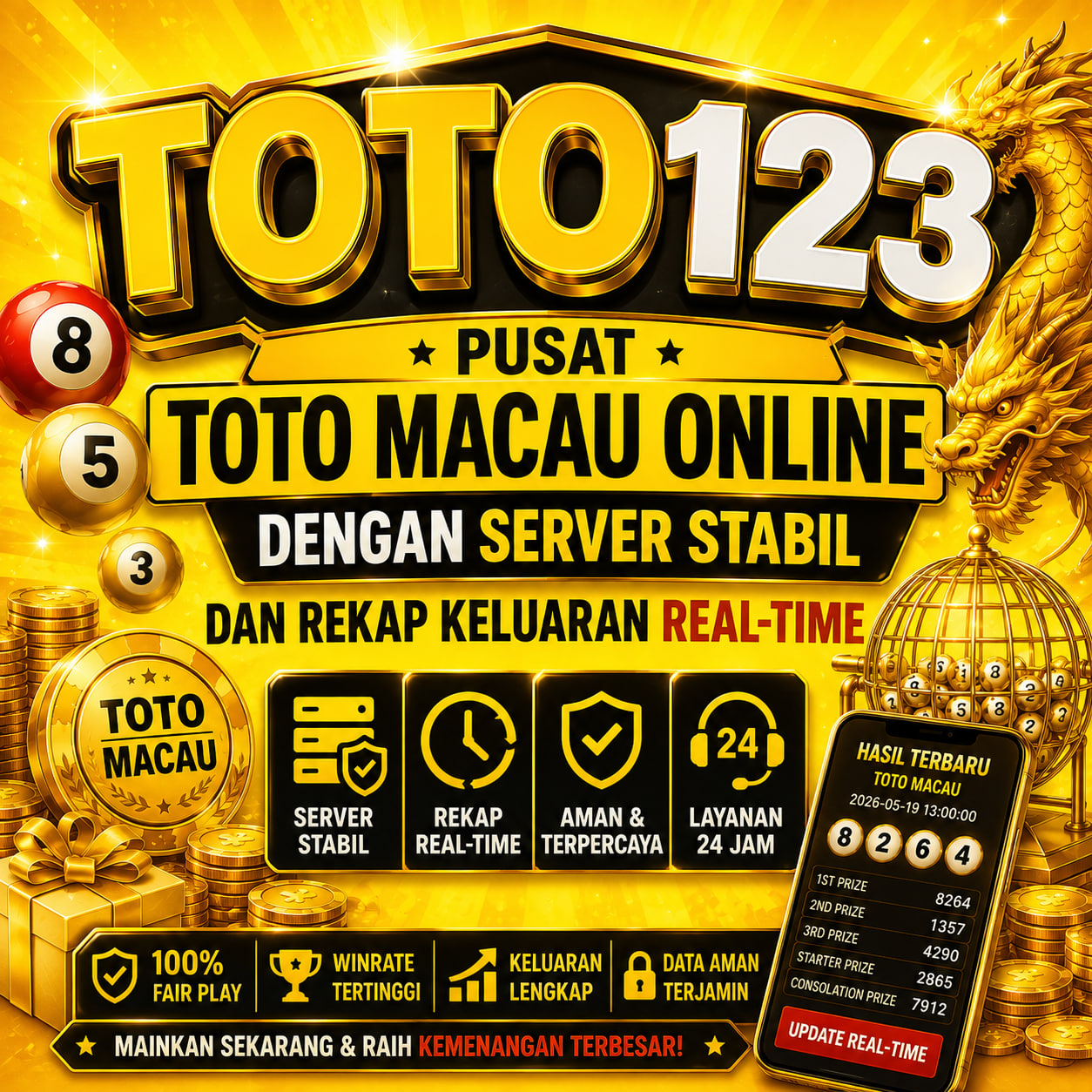 TOTO123: Pusat Toto Macau Online Dengan Server Stabil Dan Rekap Keluaran Real-Time